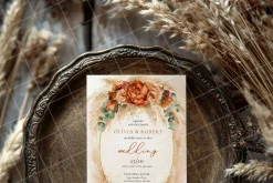 Boho 5x7 Invitation card mockup PSD