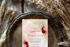 Boho 5x7 Invitation card mockup PSD