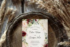 Boho 5x7 Invitation card mockup PSD