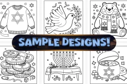 Bold Easy Cute Hanukkah Coloring