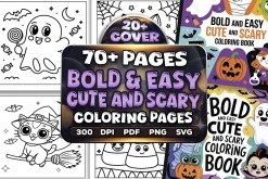 Bold Easy Cute and Scary Coloring Pa