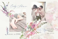 Bon Matin Watercolor Floral Clip Art