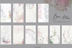 Bon Matin Watercolor Floral Clip Art