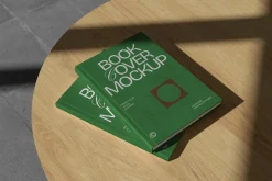 Book Cover On Table Mockup