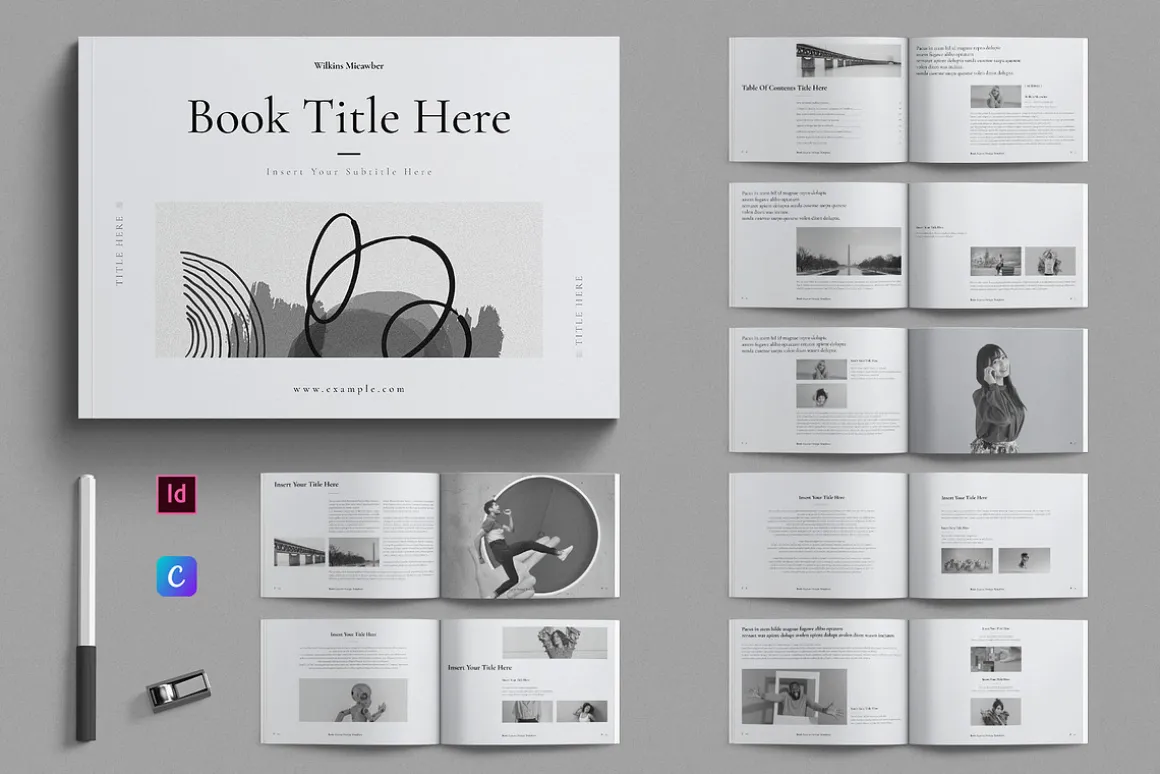 Book Title Layout Design Landscape