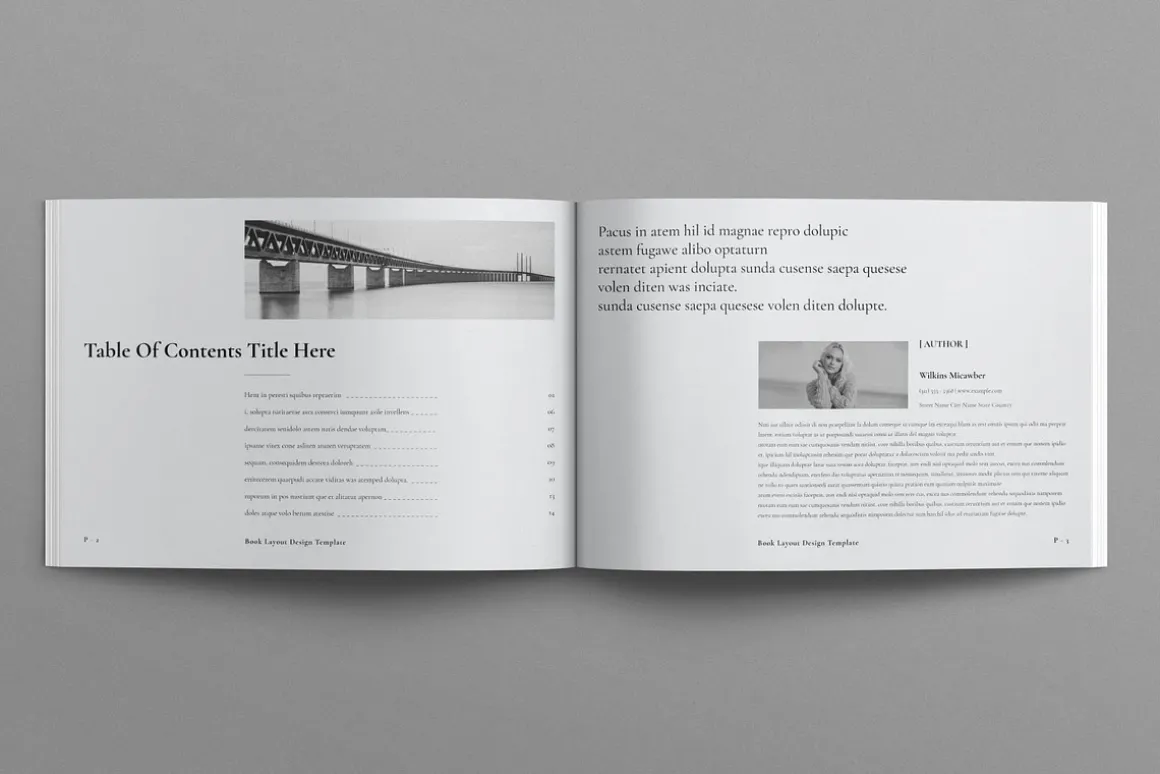 Book Title Layout Design Landscape