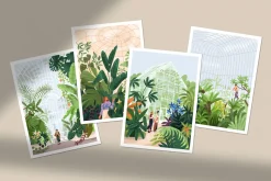 Botanical garden with green plants