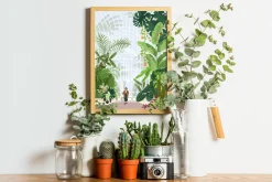 Botanical garden with green plants