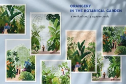 Botanical garden with green plants