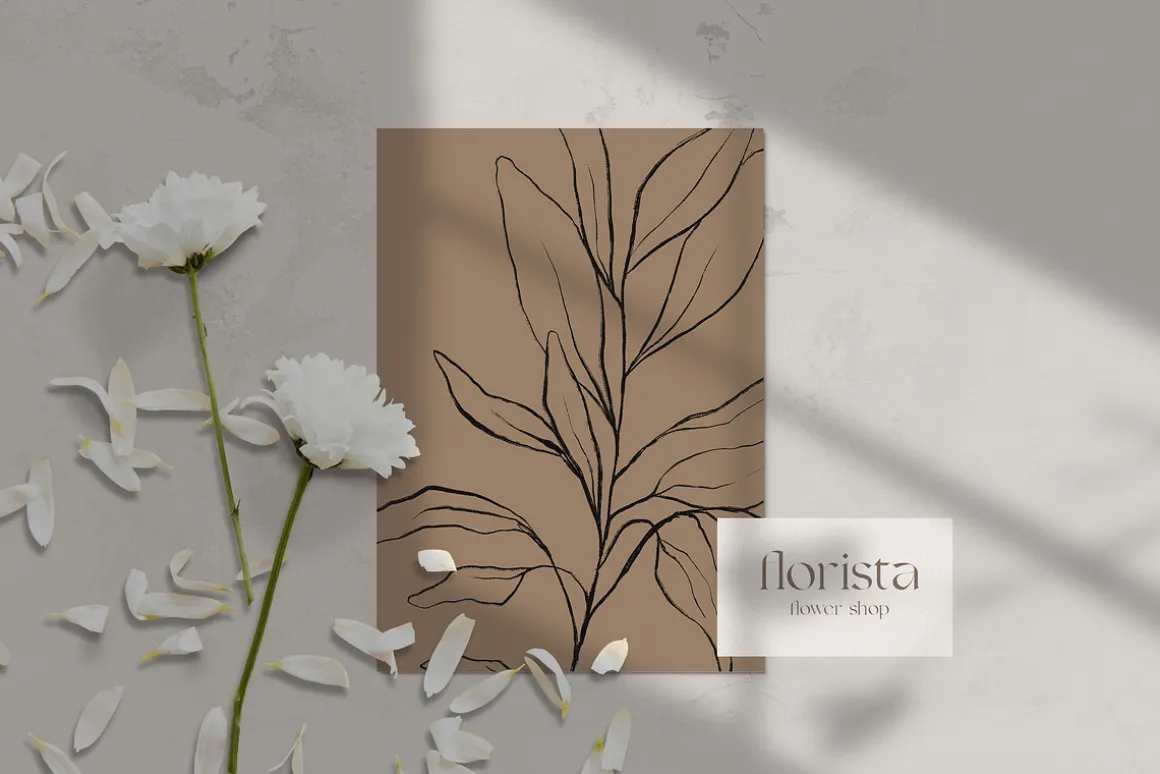Botanical line art sketches