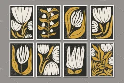 16 Botanical Mid Century Posters