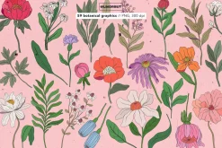 Botanical Modern Floral Illustration