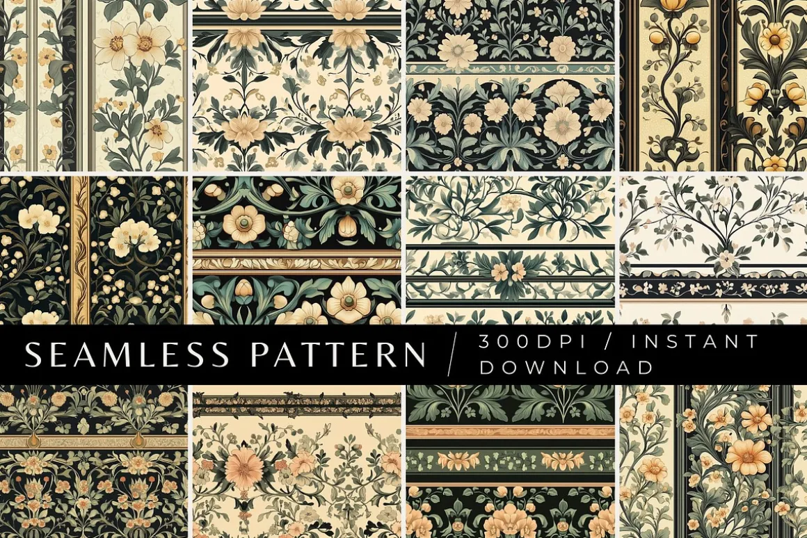 12 Botanic Rhapsody Seamless Pattern