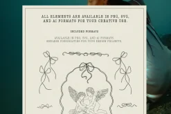 Bows & Frames Line Art