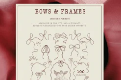 Bows & Frames Line Art