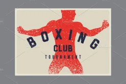 Boxing grunge vector poster set.