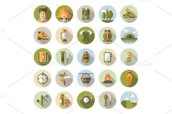 Box of Camping Graphic Elements