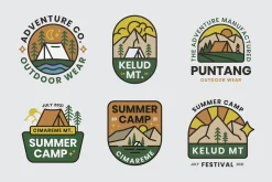 6 Boy Scout Retro Summer Camp Badges
