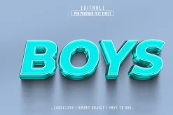 Boys 3D Text Effect Style