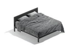 Brown Wooden Double Bed 3D Model