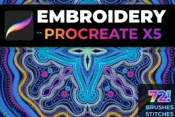 72 Brush-stitch Embroidery PROCREATE