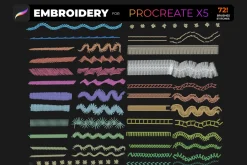 72 Brush-stitch Embroidery PROCREATE