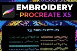 72 Brush-stitch Embroidery PROCREATE