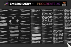 72 Brush-stitch Embroidery PROCREATE