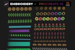 72 Brush-stitch Embroidery PROCREATE
