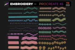 72 Brush-stitch Embroidery PROCREATE