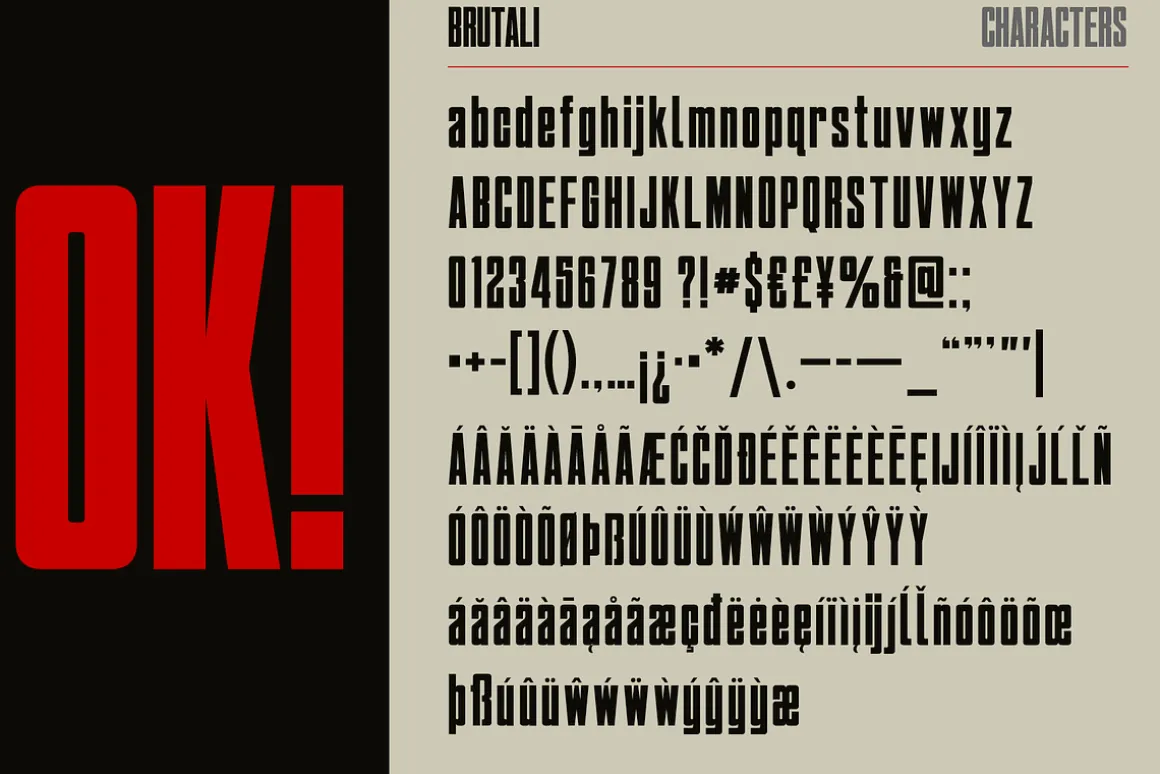Brutali: Industrial Display Font