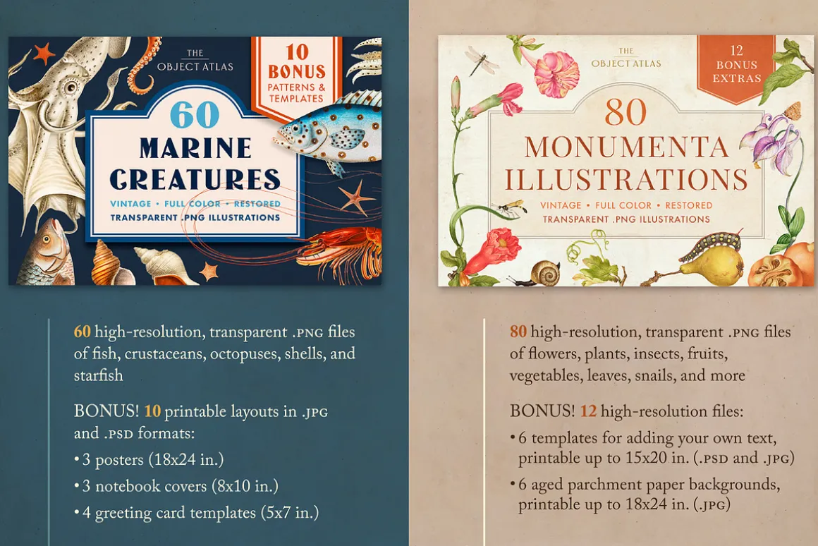 BUNDLE: 375 Vintage Clipart 6-in-1