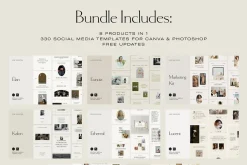 BUNDLE Instagram Templates Canva PS