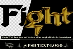 Bundle 4 PSD Y2K Gplden Text Effect