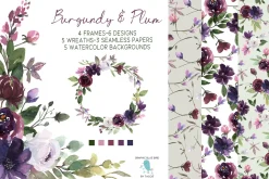 Burgundy & Plum Floral Design Kit