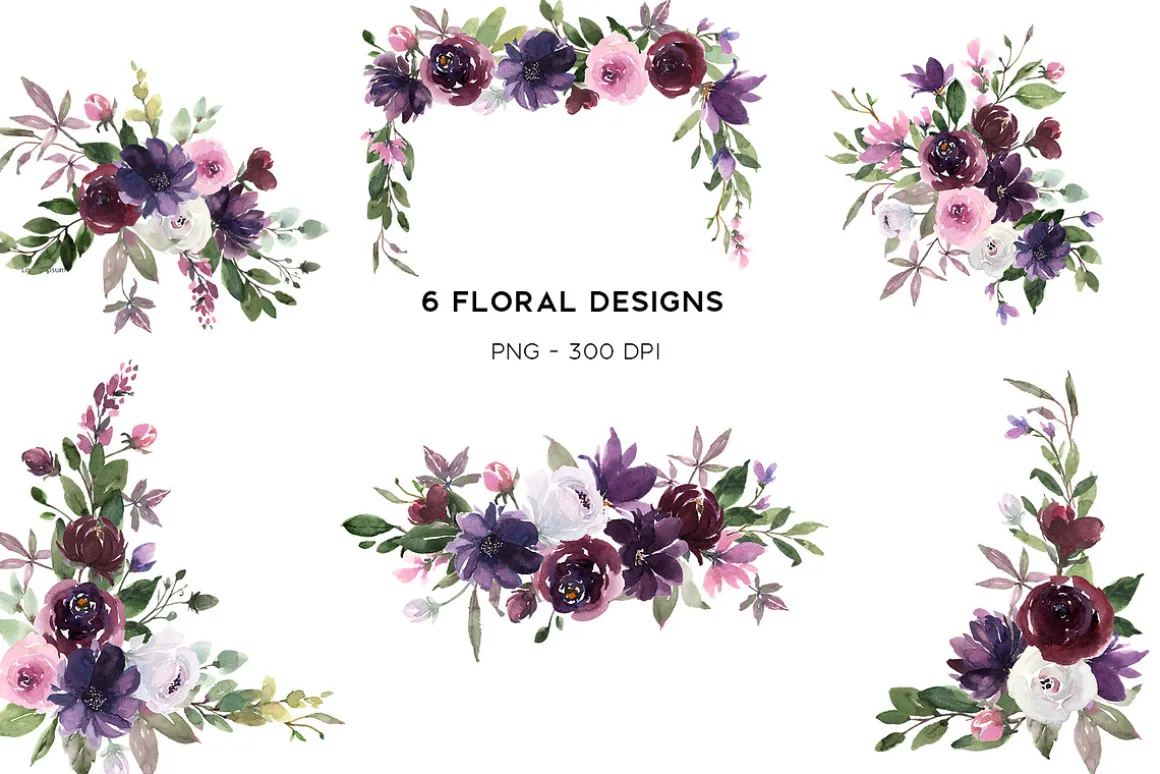 Burgundy & Plum Floral Design Kit