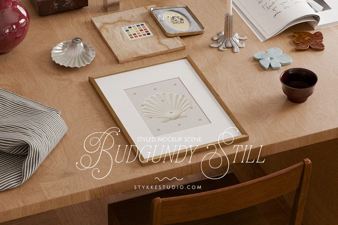 BURGUNDY | frame mockup with mat