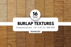 16 Burlap Texture Digital Papers