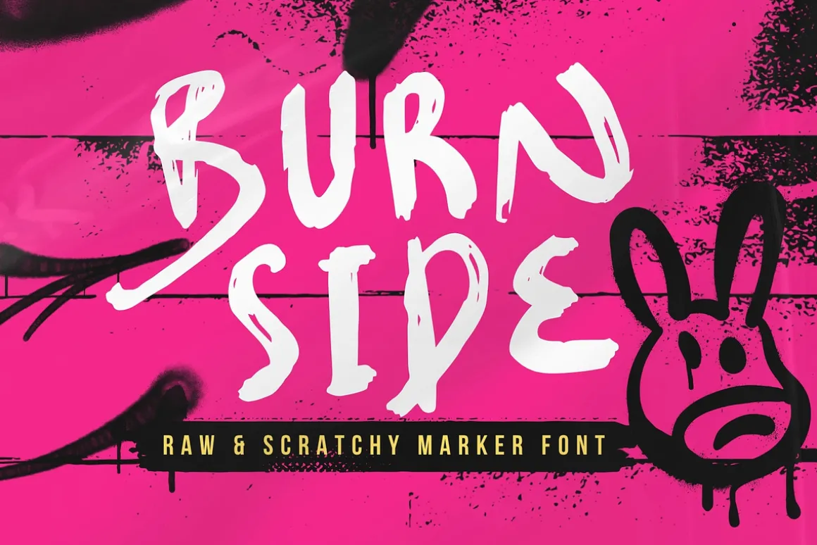 Burn Side Raw Marker Font