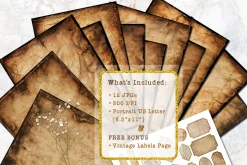 Burnt Edge Vintage Scrapbook Papers
