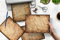 Burnt Edge Vintage Scrapbook Papers