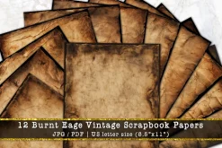 Burnt Edge Vintage Scrapbook Papers