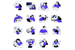Business Concept illustrations. Mega