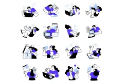 Business Concept illustrations. Mega