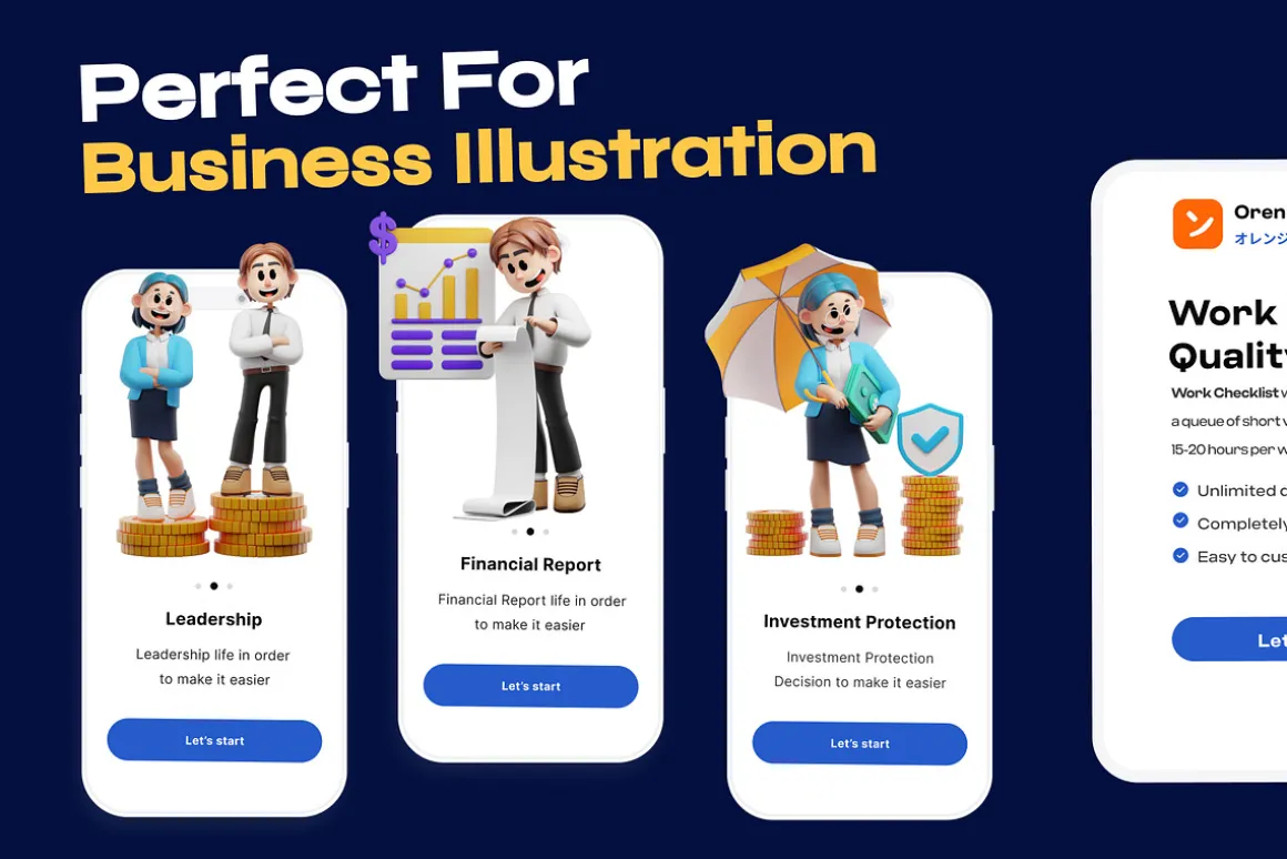 Business & Startup 3D Character Illu
