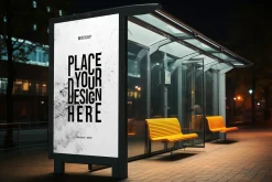 Bus Stop Poster Mockup