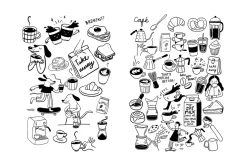 Café & Coffee Line Art Illustrations