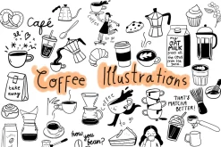 Café & Coffee Line Art Illustrations