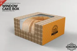 Cake Window Box Packaging Mockup