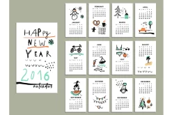 Calendar 2016. Cute and Funny